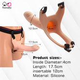 Kaamastra Hollow Strapon dimensions β 17.5cm length, 4cm diameter, 12cm insertable, made from soft silicone.